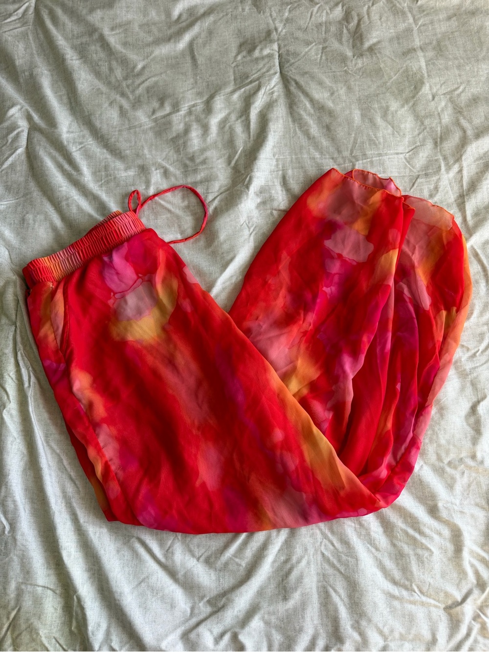 Fashion Nova Swim Red Watercolor Beach Cover Up (2X)